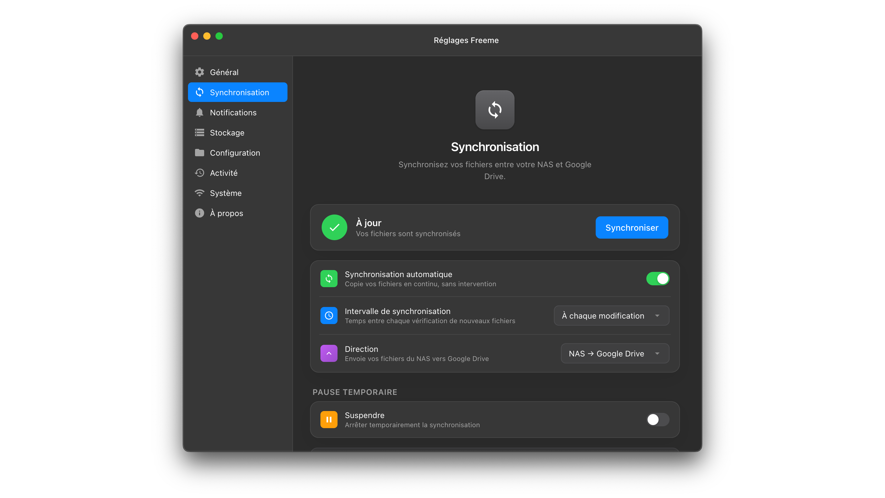 Freeme Synchronisation